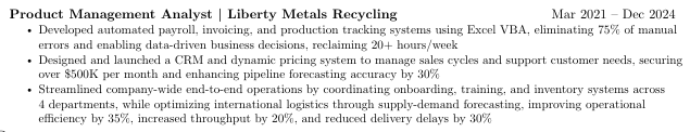Bullet point example